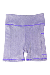 Glitter Purple Bikini Top / Biker Shorts / Scrunchie Bundle