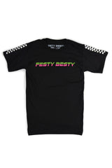 Festy Besty MotoSport[001] 3M Reflective T-Shirt Black/Pink/Green