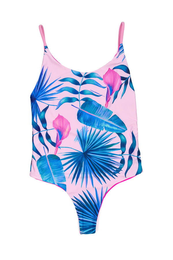 Festy Besty X Yoko Honda Palm One-Piece Swimsuit Reversible Palm/Hot Pink